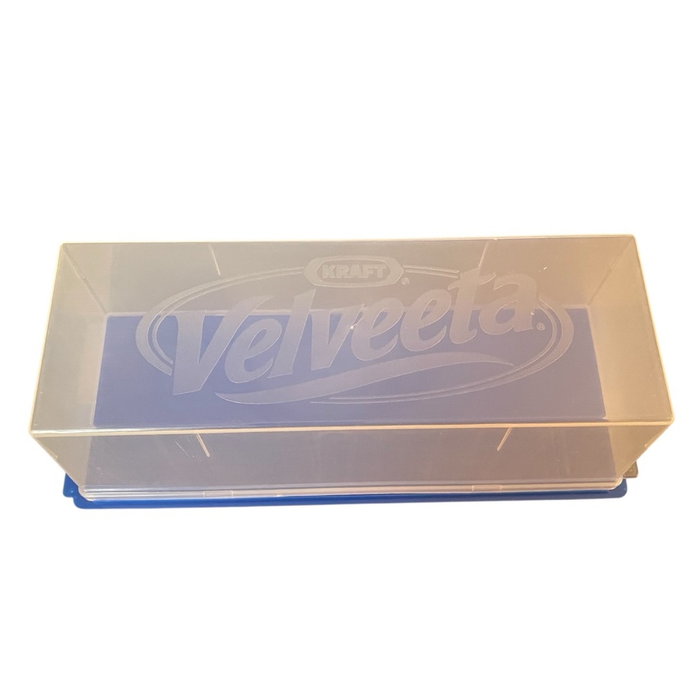 Kraft Velveeta Cheese Box Keeper Storage Container Blue Plastic 2 lb Block